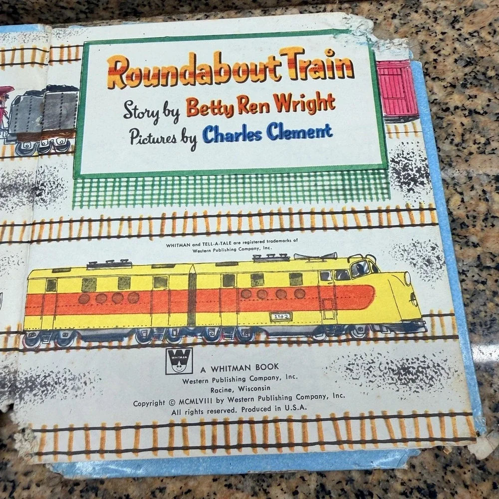 VTG 1958 Roundabout Train Betty Ren Wright Charles Clement Whitman Small Blue HC